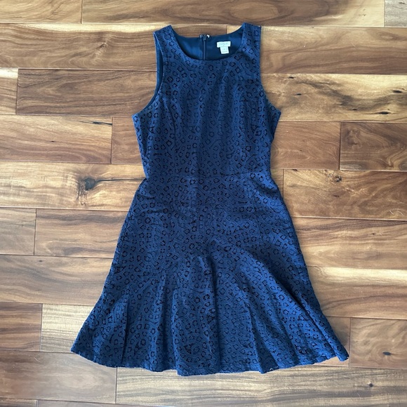 J. Crew Navy Fit & Flare Dress size 2 - Picture 1 of 5